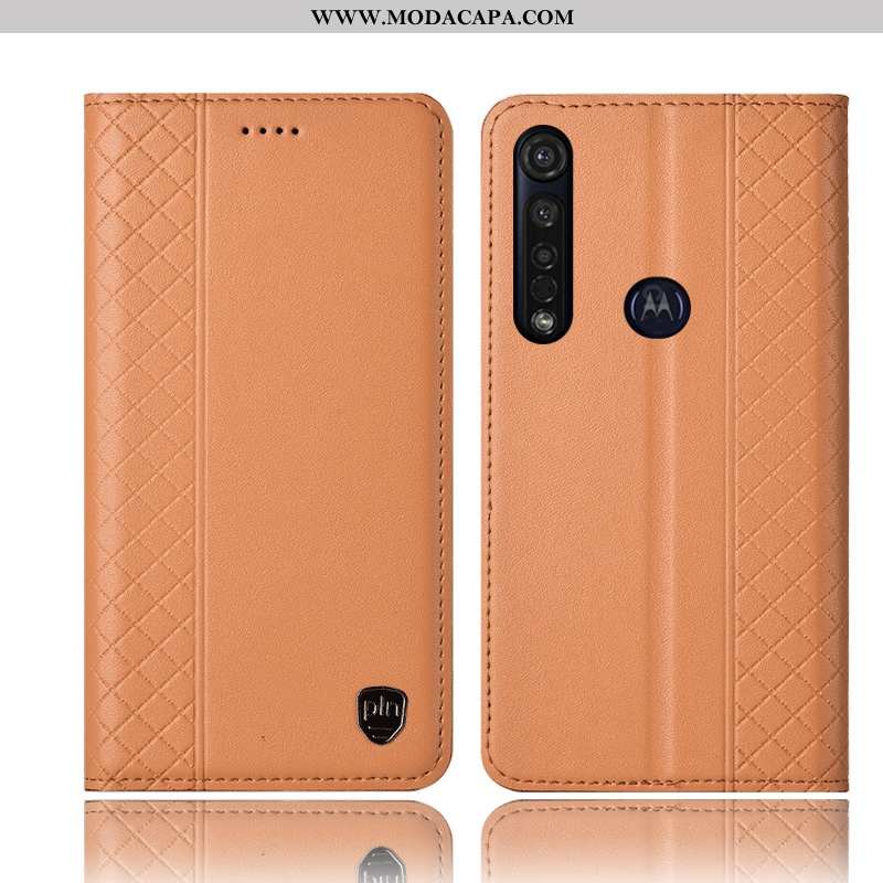 Capa Moto G8 Plus Couro Legitimo Completa Preto Capas Cases Telemóvel Protetoras Baratos