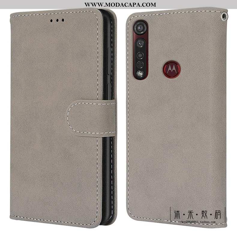 Capa Moto G8 Plus Vintage Cases Fosco Cover Couro Verde Protetoras Venda