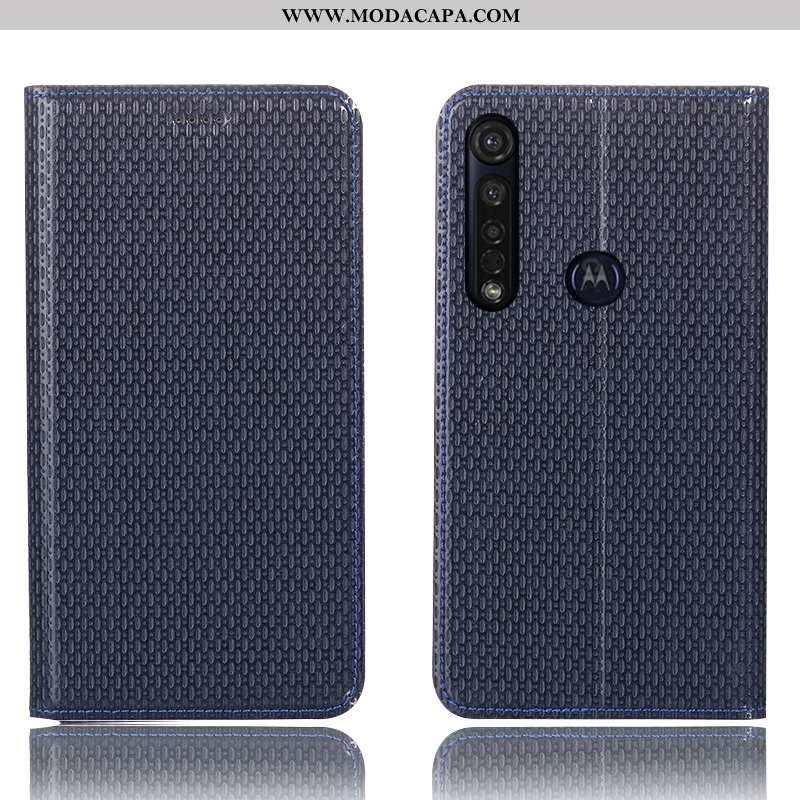 Capa Moto G8 Plus Protetoras Cover Capas Preto Telemóvel Completa Couro Genuíno Barato