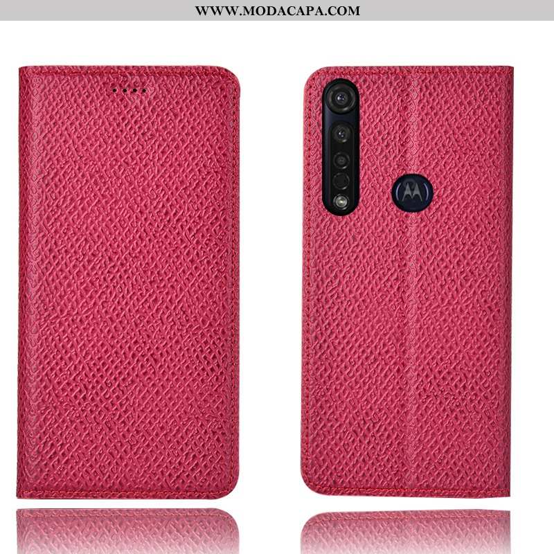 Capas Moto G8 Plus Protetoras Cover Azul Escuro Cases Malha Couro Genuíno Comprar