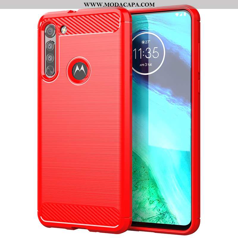 Capas Moto G8 Power Lite Silicone Cases Protetoras Telemóvel Vermelho Promoção