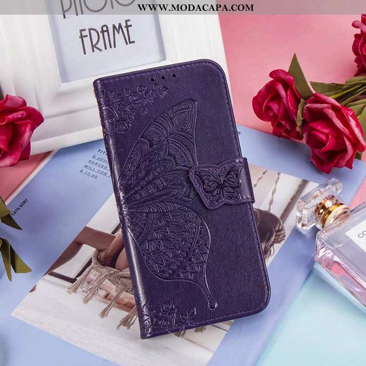 Capa Moto G8 Power Lite Carteira Azul Telemóvel Antiqueda Couro Cover Capas Promoção