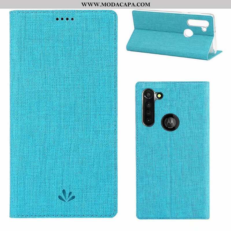 Capas Moto G8 Power Protetoras Couro Cover Tecido Cinza Telemóvel Online