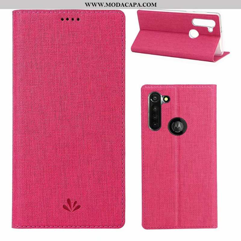 Capas Moto G8 Power Protetoras Couro Cover Tecido Cinza Telemóvel Online