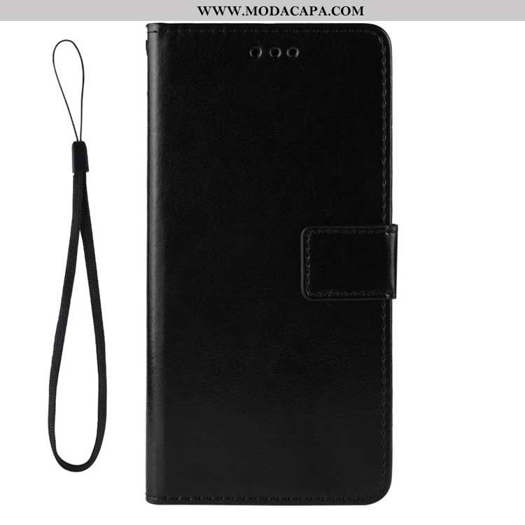 Capa Moto G8 Power Cordao Cases Preto Couro Protetoras Telemóvel Baratos