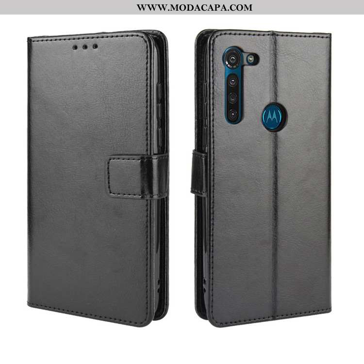 Capa Moto G8 Power Cordao Cases Preto Couro Protetoras Telemóvel Baratos