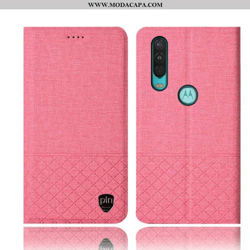 Capas Motorola One Action Protetoras Telemóvel Completa Cases Linho Couro Antiqueda Venda