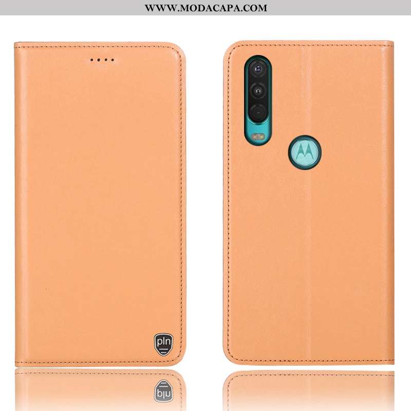 Capas Motorola One Action Protetoras Couro Genuíno 2020 Vermelho Antiqueda Telemóvel Cover Baratos