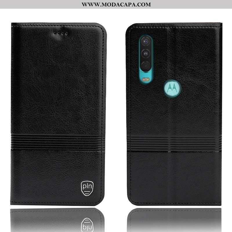 Capas Motorola One Action Couro Genuíno Protetoras Completa Preto Cases Antiqueda Online