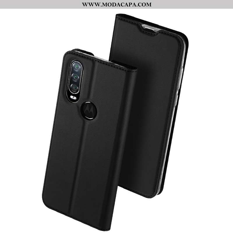 Capa Motorola One Action Protetoras Nova Cover Capas Negócio Preto Couro Venda