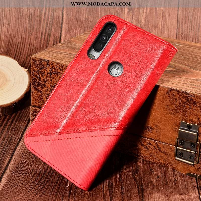 Capas Motorola One Action Protetoras Completa Cases Antiqueda Vermelho Couro Online