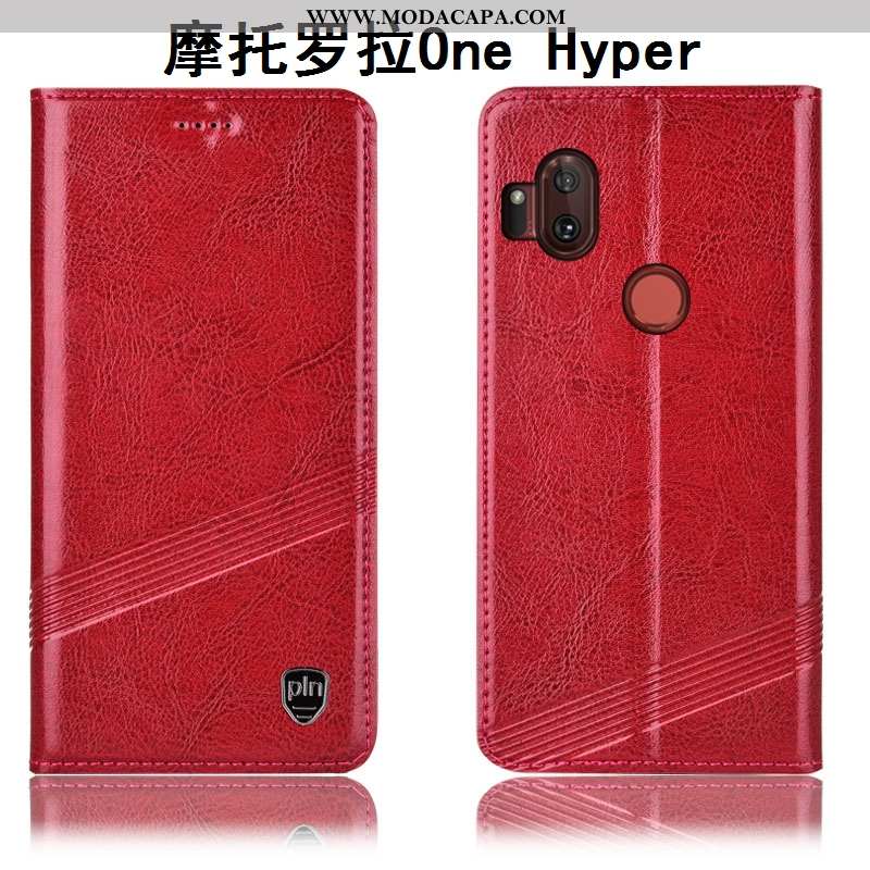 Capas Motorola One Hyper Couro Legitimo Antiqueda Cases Telemóvel Fio Marrom Protetoras Baratos