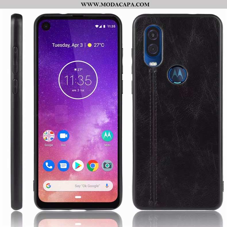 Capa Motorola One Vision Protetoras Completa Capas Telemóvel Azul Escuro Antiqueda Cases Baratos