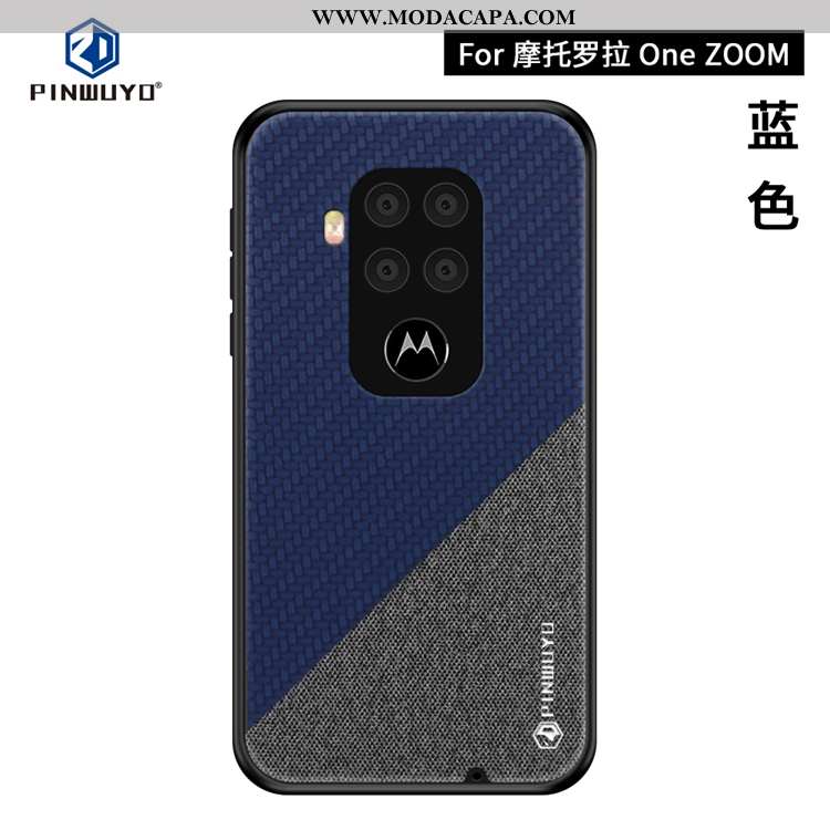 Capas Motorola One Zoom Super Telemóvel Slim De Tela Azul Escuro Online