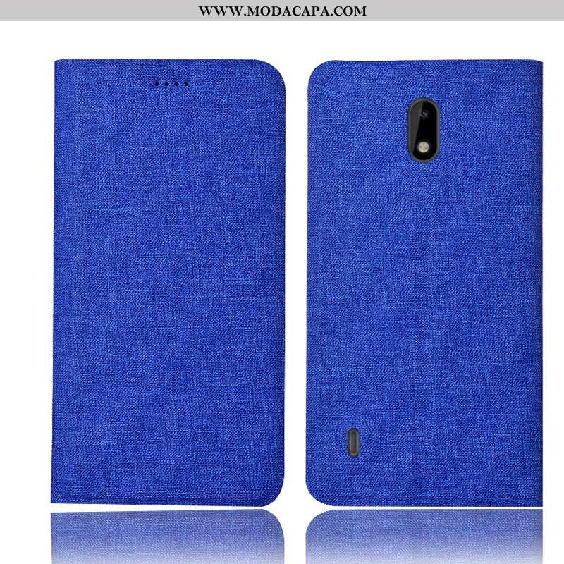 Capa Nokia 2.2 Linho Couro Cinza Cases Antiqueda Telemóvel Protetoras Baratas