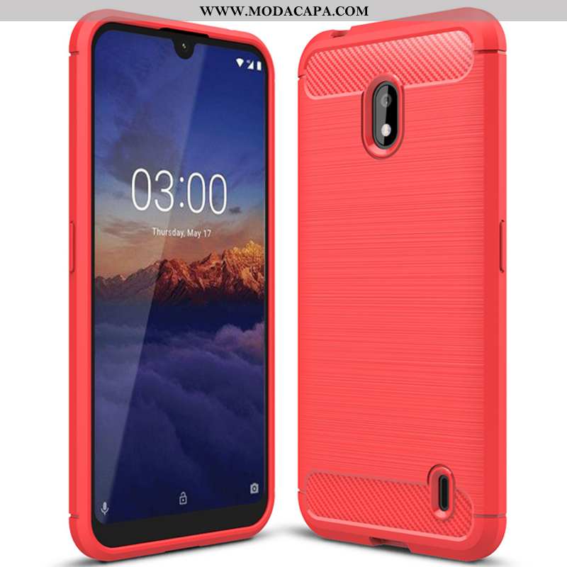 Capas Nokia 2.2 Protetoras Fibra Cases Seda Vermelho Tendencia Soft Baratas