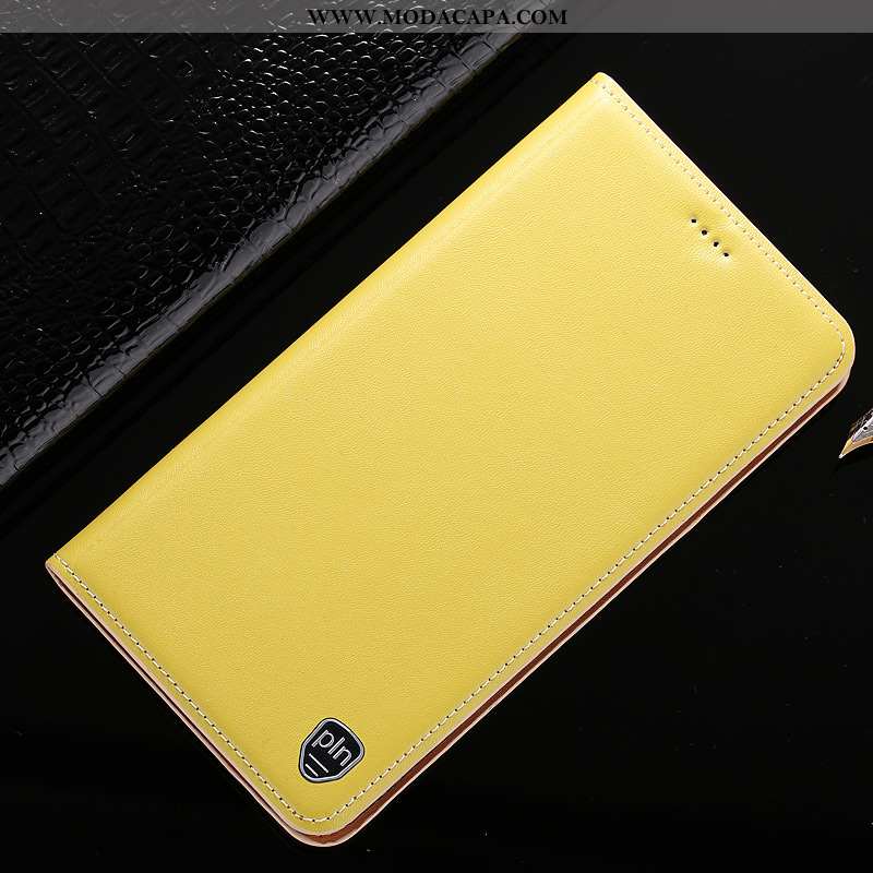 Capa Nokia 3.1 Protetoras Telemóvel Cover Completa Amarelo Cases Couro Genuíno Baratas