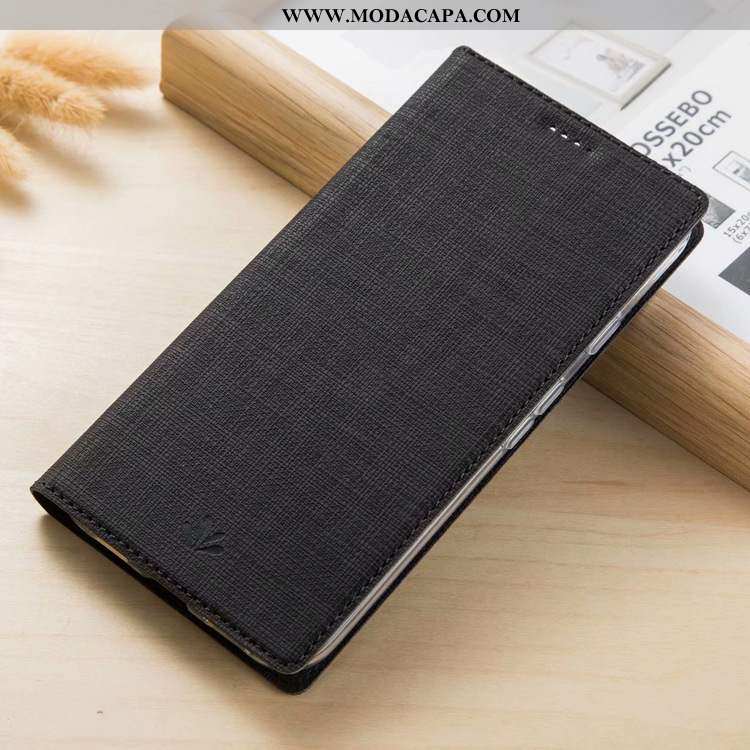 Capa Nokia 3.1 Couro Tecido Cases Telemóvel Cover Capas Preto Promoção