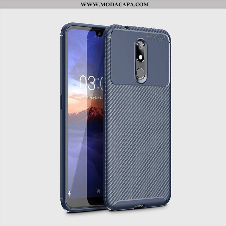 Capa Nokia 3.2 Soft Azul Simples Antiqueda Protetoras Silicone Fibra Online