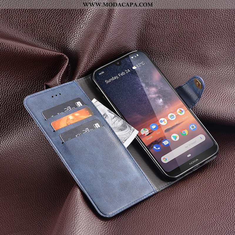 Capas Nokia 3.2 Criativas Tendencia Caqui Couro Telemóvel Cases Cover Barato