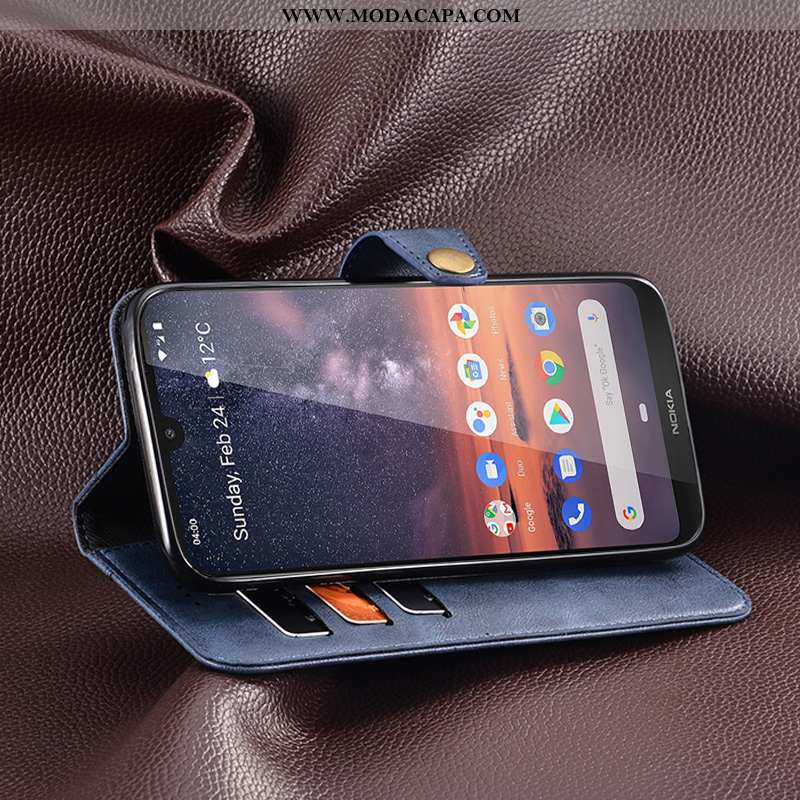 Capas Nokia 3.2 Criativas Tendencia Caqui Couro Telemóvel Cases Cover Barato