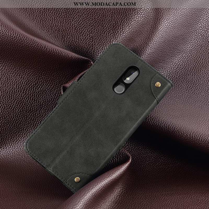 Capas Nokia 3.2 Criativas Tendencia Caqui Couro Telemóvel Cases Cover Barato