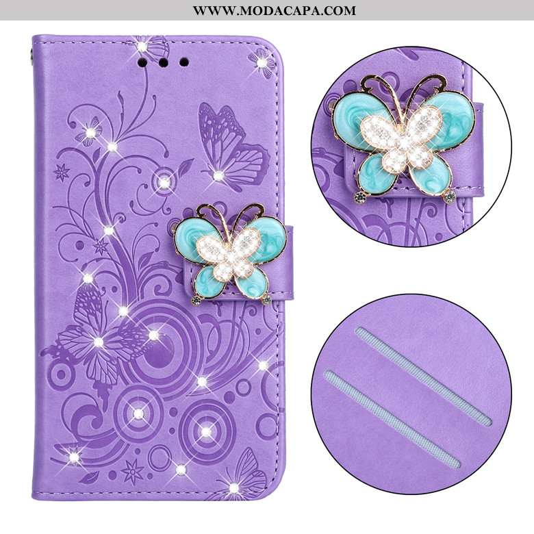 Capa Nokia 3.2 Protetoras Couro Floral Cola Cover Borboleta Cases Baratas