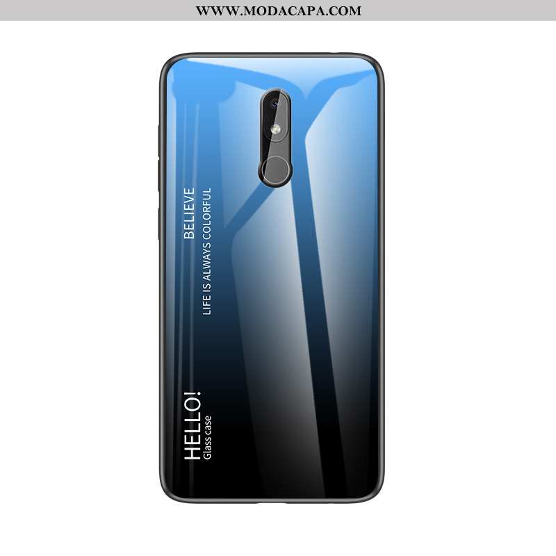 Capas Nokia 3.2 Personalizada Minimalista Telemóvel Protetoras Antiqueda Gradiente Azul Barato