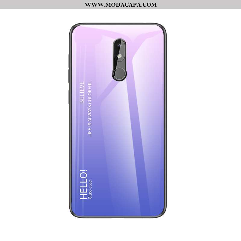 Capas Nokia 3.2 Personalizada Minimalista Telemóvel Protetoras Antiqueda Gradiente Azul Barato