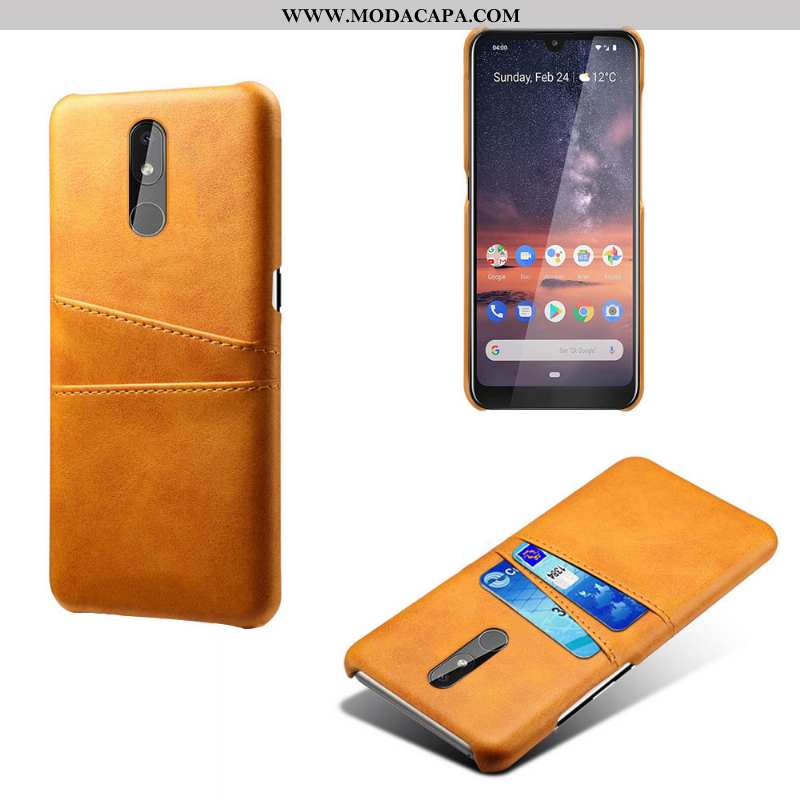 Capa Nokia 3.2 Protetoras Couro Capas Antiqueda Telemóvel Vermelho Retro Promoção