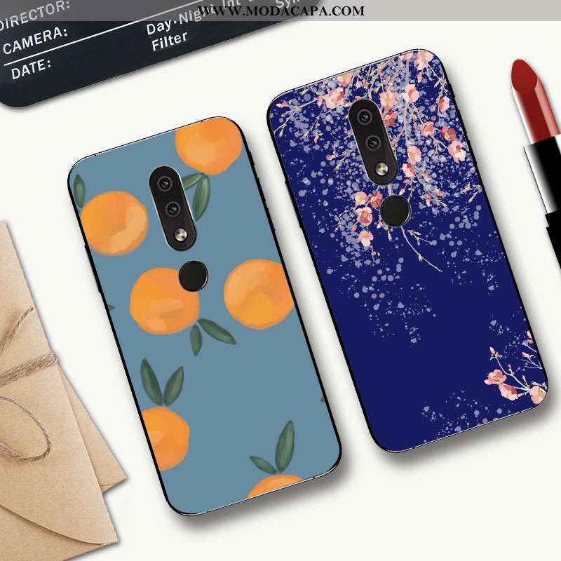 Capas Nokia 4.2 Protetoras Azul Escuro Antiqueda Desenho Animado Silicone Simples Comprar