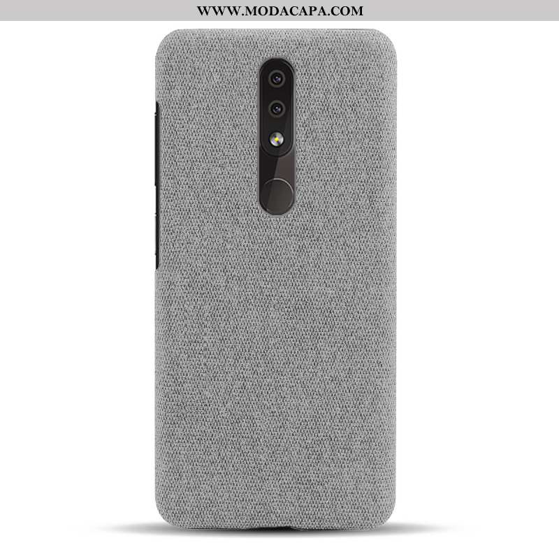 Capas Nokia 4.2 Personalizado Cinza Tecido Slim Frente Telemóvel Promoção