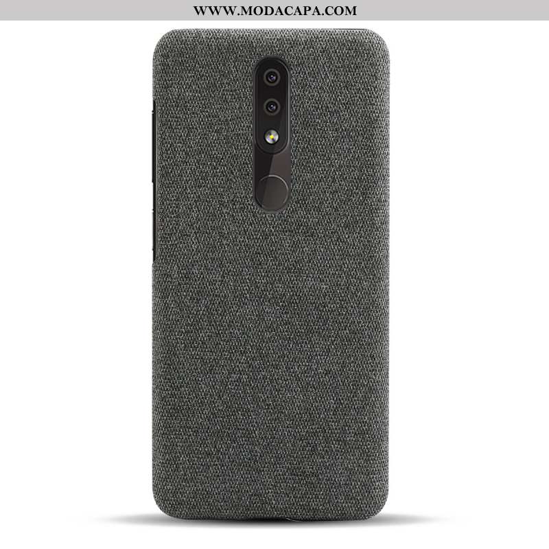 Capas Nokia 4.2 Personalizado Cinza Tecido Slim Frente Telemóvel Promoção