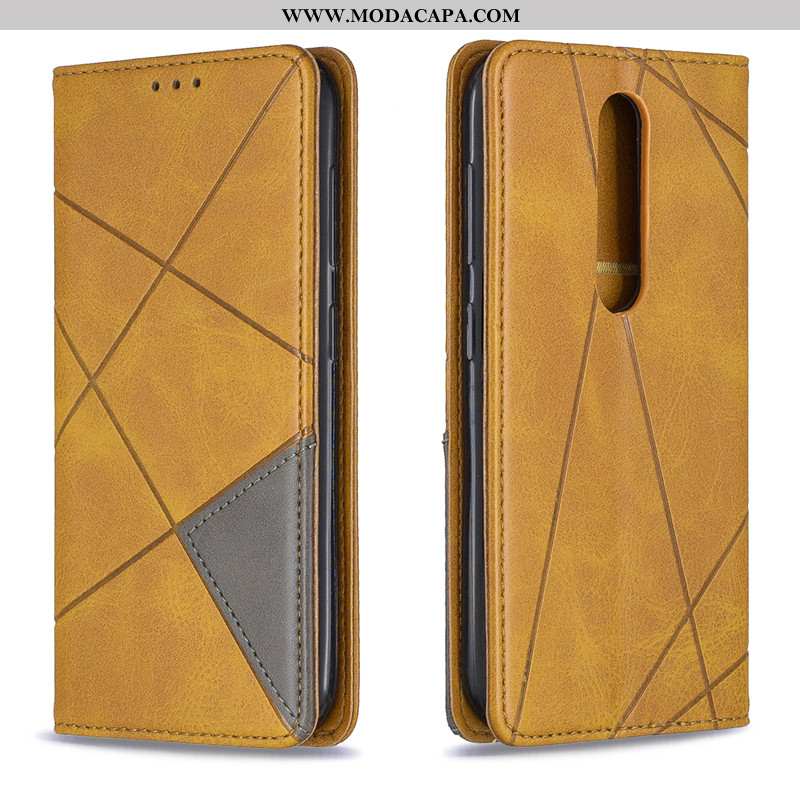 Capa Nokia 4.2 Protetoras Lisas Cordao Cases Couro Preto Minimalista Baratos