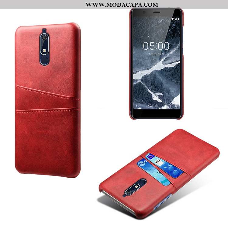 Capa Nokia 5.1 Couro Antiqueda Telinha Personalizado Couro Telemóvel Capas Promoção