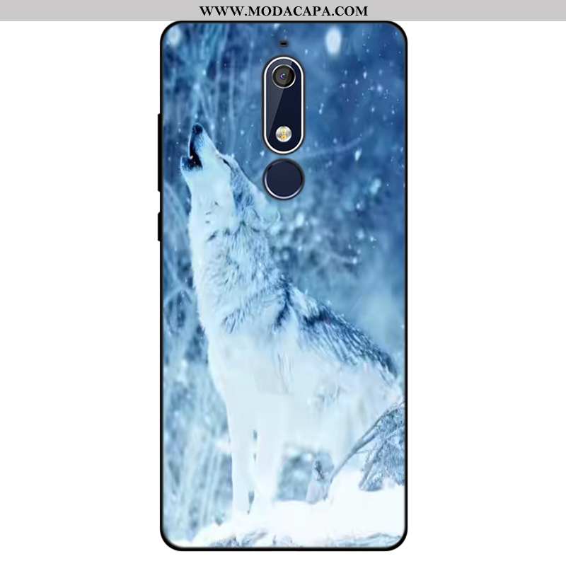 Capas Nokia 5.1 Criativas Azul Soft Silicone Tendencia Desenho Animado Online