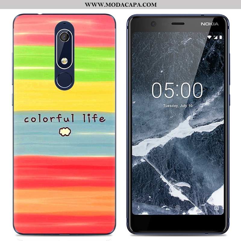 Capa Nokia 5.1 Tendencia Capas Transparente Telemóvel Criativas Cases Rosa Online