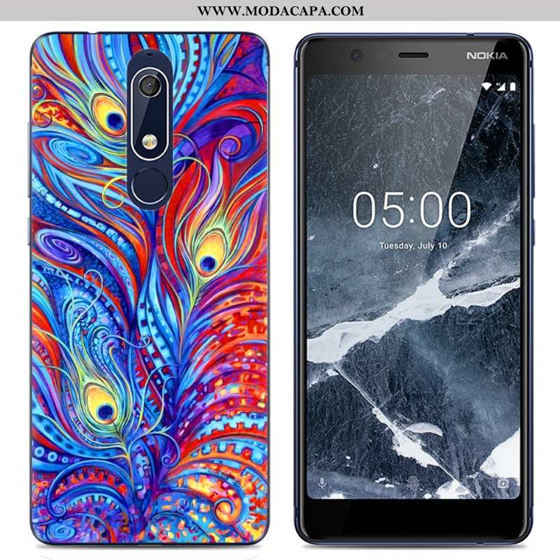 Capa Nokia 5.1 Tendencia Capas Transparente Telemóvel Criativas Cases Rosa Online