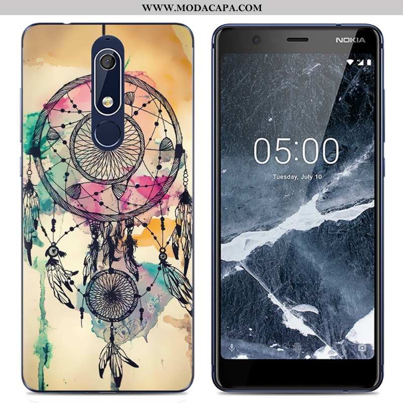 Capa Nokia 5.1 Tendencia Capas Transparente Telemóvel Criativas Cases Rosa Online