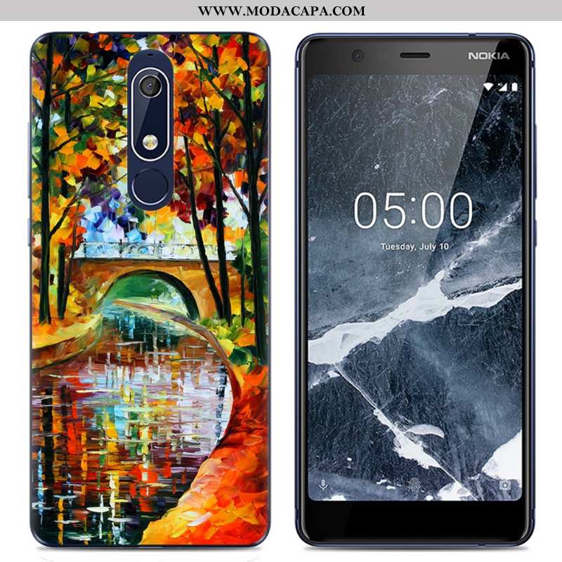 Capa Nokia 5.1 Tendencia Capas Transparente Telemóvel Criativas Cases Rosa Online