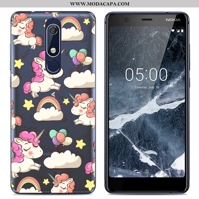 Capa Nokia 5.1 Tendencia Capas Transparente Telemóvel Criativas Cases Rosa Online