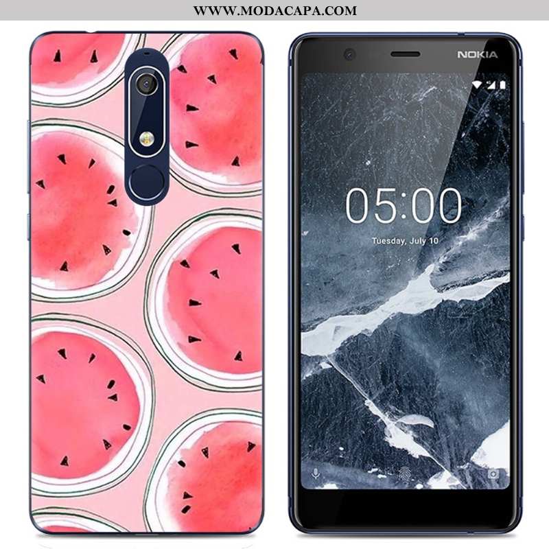 Capa Nokia 5.1 Tendencia Capas Transparente Telemóvel Criativas Cases Rosa Online