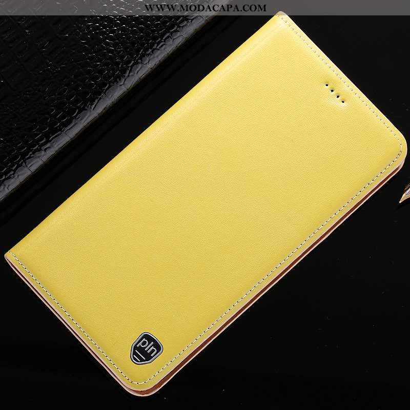 Capas Nokia 5.1 Plus Protetoras Amarelo Telemóvel Couro Genuíno Cases Venda