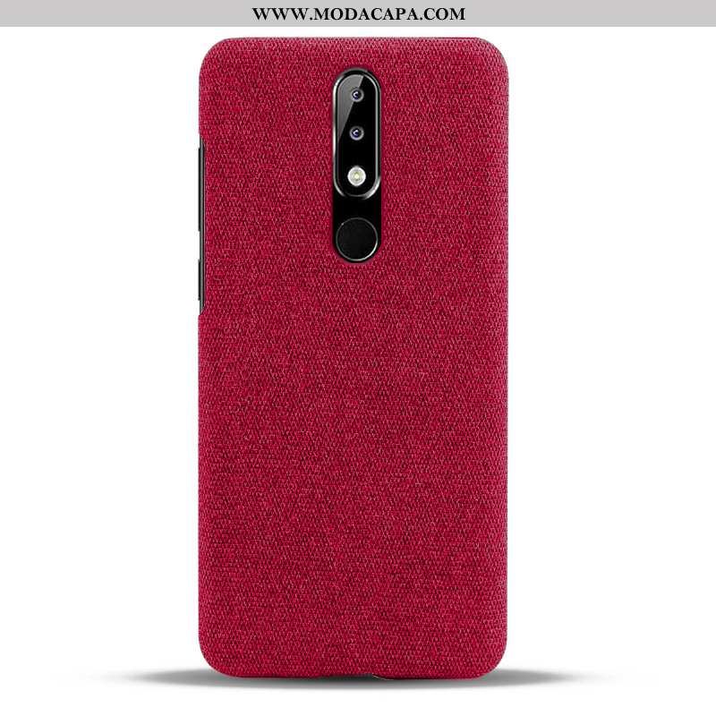 Capas Nokia 5.1 Plus Protetoras Slim Cases Vermelho Tecido Telemóvel Online