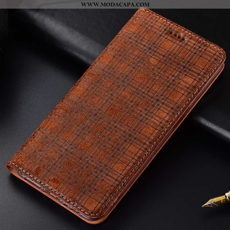 Capa Nokia 5.1 Plus Couro Legitimo Telemóvel Antiqueda Cinza Cover Camurça Cases Venda