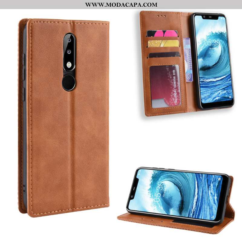 Capas Nokia 5.1 Plus Protetoras Cover Telemóvel Cases Couro Antiqueda Venda