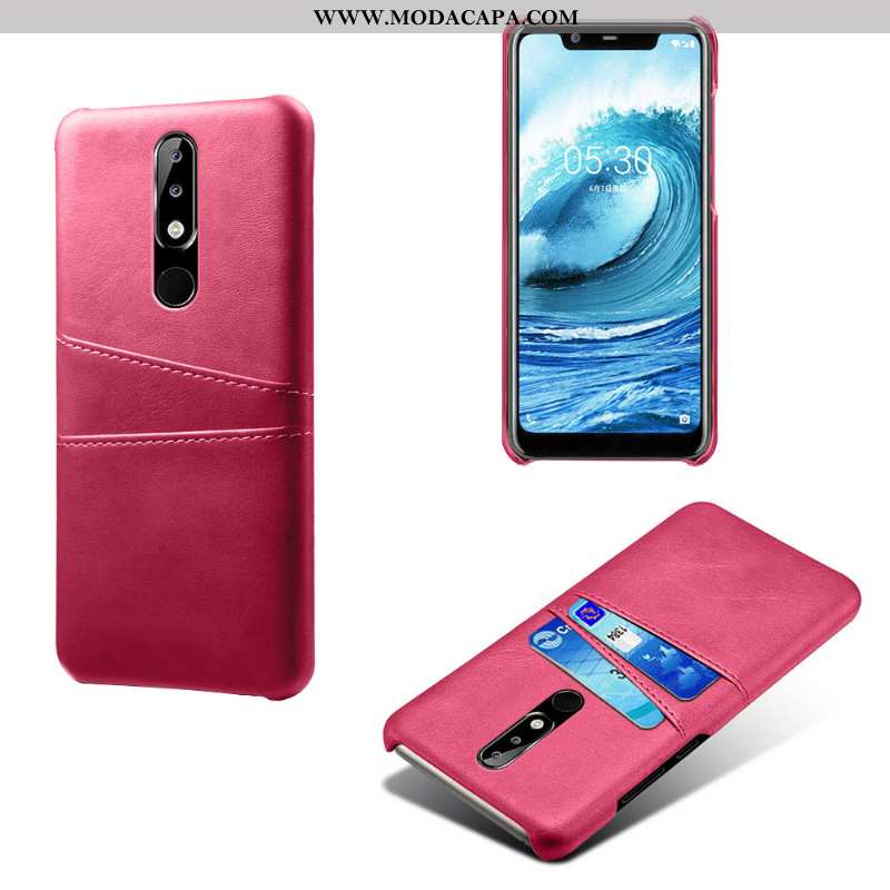 Capas Nokia 5.1 Plus Couro Rosa Cases Protetoras Antiqueda Telemóvel Online