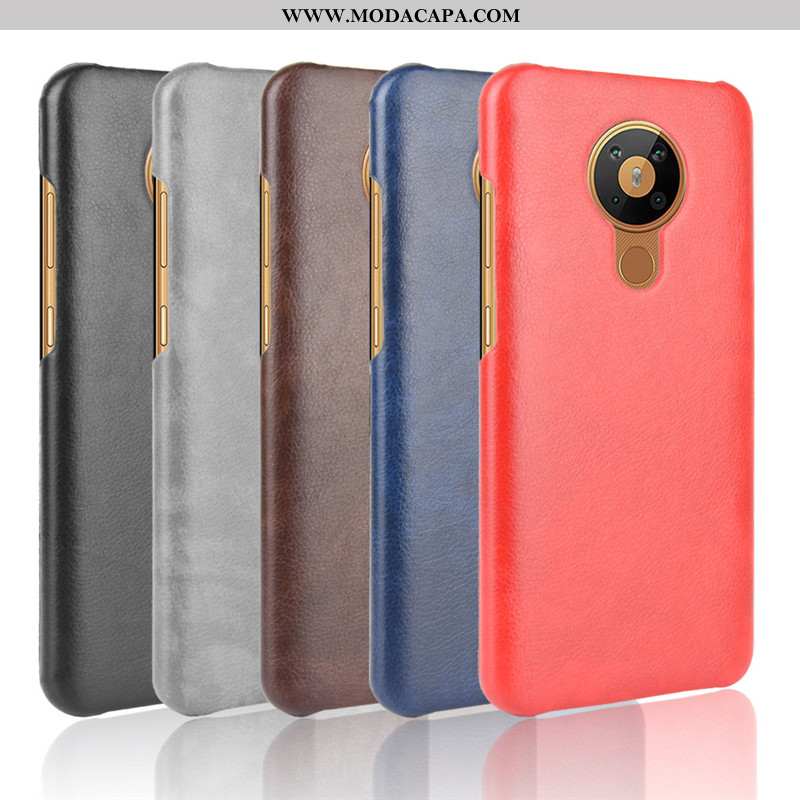 Capas Nokia 5.3 Couro Telemóvel Cases Vermelho Resistente Protetoras Online