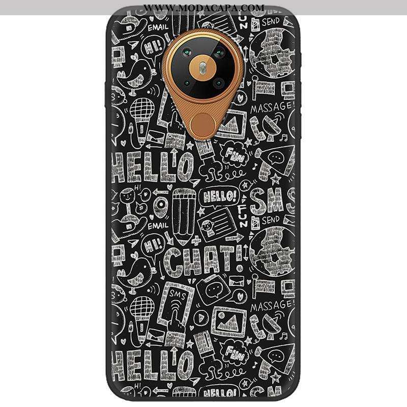 Capa Nokia 5.3 Fosco Pretas Desenho Animado Criativas Soft Telemóvel Cases Venda