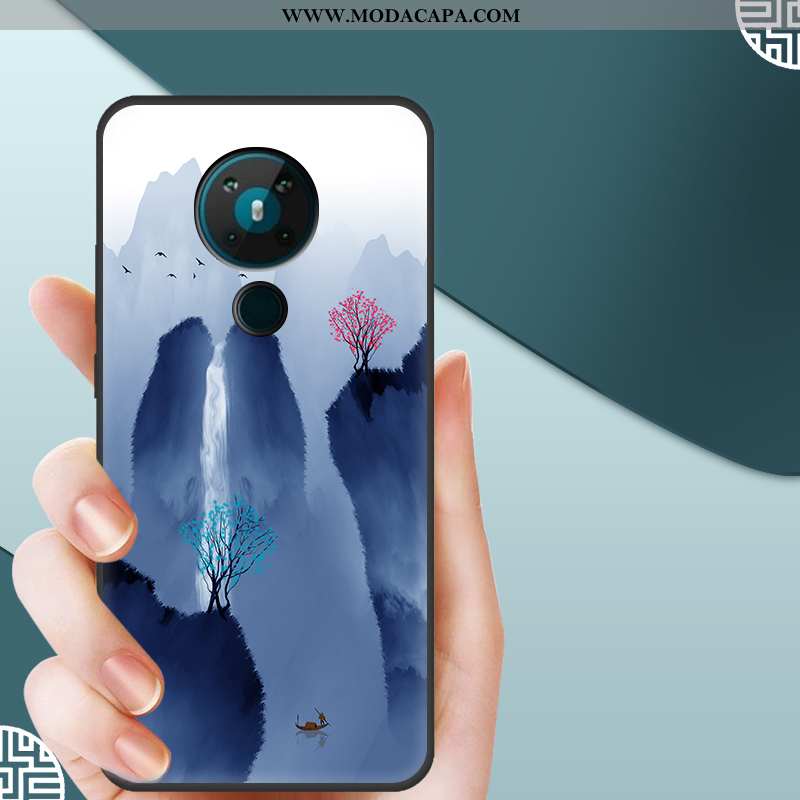 Capas Nokia 5.3 Desenho Animado Telemóvel Azul Protetoras Tendencia Antiqueda Online